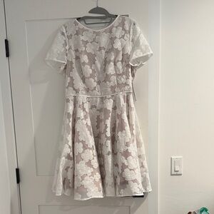 Floral Lace Mini Dress - White